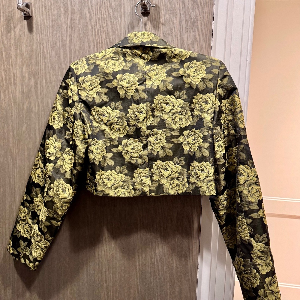 GANNI Cropped floral-jacquard blazer - Picture 2 of 5